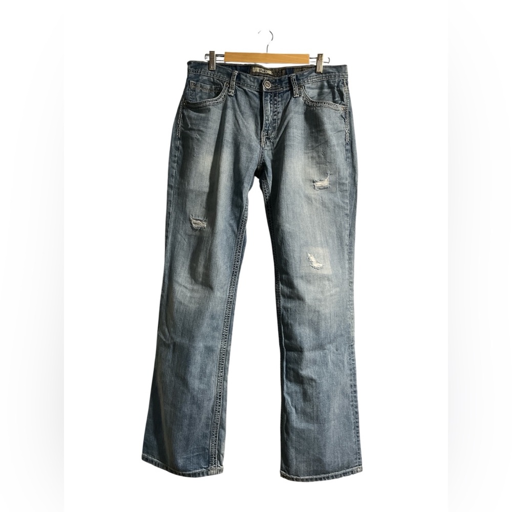 BKE Relaxed Derek Distressed Blue Jeans